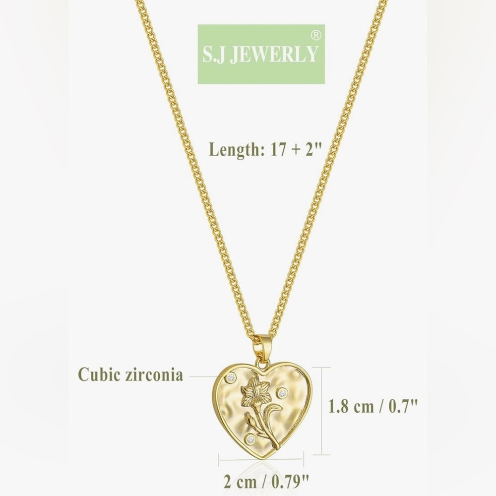 14K GOLD PLATED BIRTHDAY FLOWER NECKLACE- MAY - Picture 4 of 8